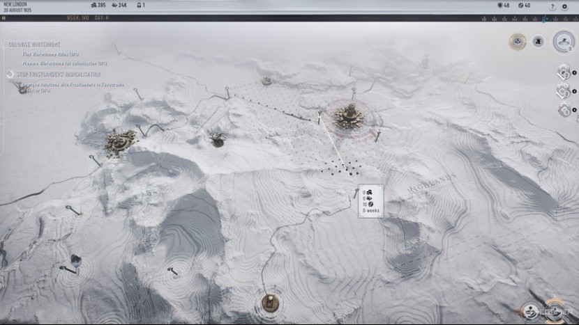 Исследование карты мира во Frostpunk 2
