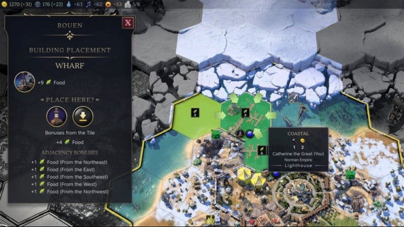 Как улучшить плитку города в Civilization 7