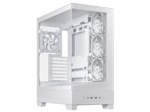 Asus A31 ATX Mid Tower White with Tempered Glass Side Panel and USB 3.2 Gen 1 Type-A Front Panel