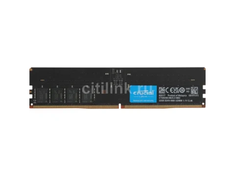 Crucial CT32G56C46U5 Black DDR5-5600 CL46 32GB (1x32GB) — фото Ситилинка