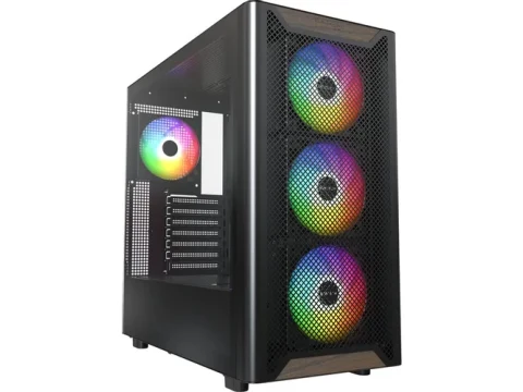 MONTECH XRWood ATX PC Case, Genuine Walnut, 4 ARGB PWM Fans, Black — фото Ситилинка