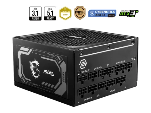 MSI MAG A1250GL PCIE5 Black 1250W Fully Modular 80+ Gold ATX