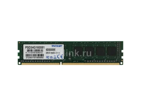 Patriot PSD34G160081 Green DDR3-1600 CL11 4GB (1x4GB) — фото Ситилинка
