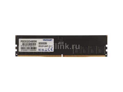 Patriot Signature Black DDR5-4800 CL40 32GB (2x16GB) — фото Ситилинка