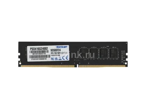 Patriot Signature Line Green / Black DDR4-2400 CL17 16GB (1x16GB) — фото Ситилинка