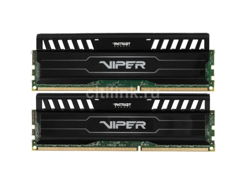 Patriot Viper 3 Black / Silver DDR3-1600 CL10 16GB (2x8GB) — фото Ситилинка
