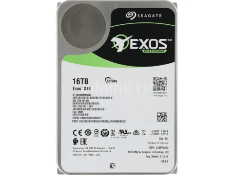 Seagate EXOS Enterprise 16TB 3.5" HDD 7200RPM SATA 6.0 Gb/s — фото Ситилинка