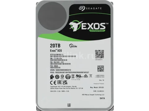 Seagate Exos X20 20TB 3.5" HDD 7200RPM SATA — фото Ситилинка