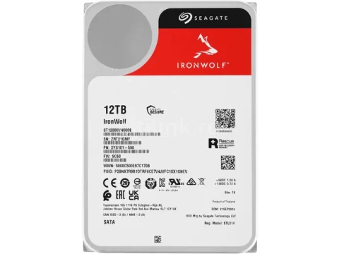 Seagate IronWolf 12TB NAS Internal Hard Drive HDD – CMR 3.5 Inch SATA 6Gb/s 7200 RPM 256MB Cache for RAID Network Attached Storage — фото Ситилинка