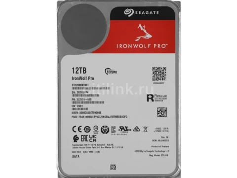 Seagate IronWolf Pro NAS 12TB HDD 7200RPM 3.5" SATA 6.0 Gb/s — фото Ситилинка