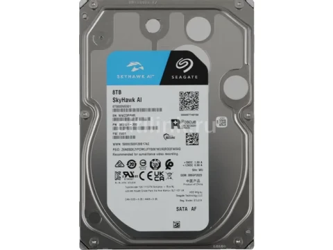 Seagate SkyHawk AI 8TB 3.5" HDD 7200RPM SATA — фото Ситилинка