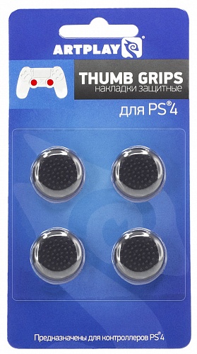 купить Накладки Artplays Thumb Grips защитные на джойстики геймпада (4 шт, черные) (PS4)