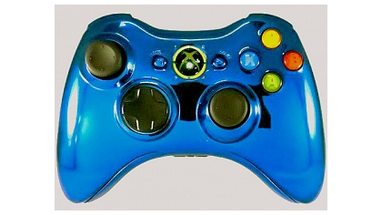 Купить Проводной геймпад для Xbox 360 (цвет Blue chrome) (Не оригинал)