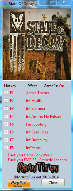 скачать State of Decay ~ LifeLine: Трейнер/Trainer (+7) [1.0]