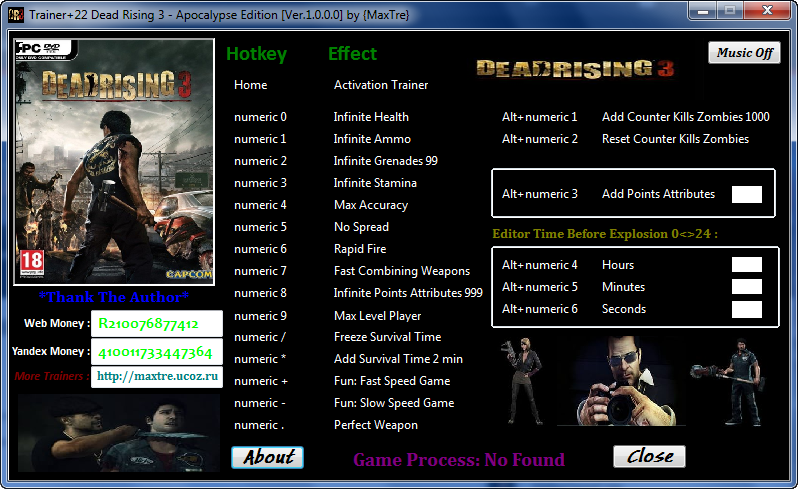 скачать Dead Rising 3 - Apocalypse: Трейнер/Trainer (+22) [1.0.0.0]