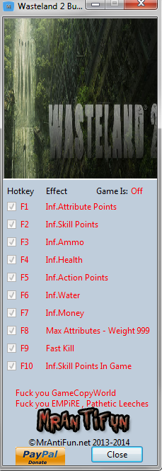 скачать Wasteland 2: Трейнер/Trainer (+11) [Update 1]