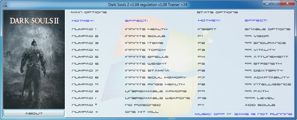 скачать Dark Souls 2: Трейнер/Trainer (+24) [1.04 regulation 1.08]