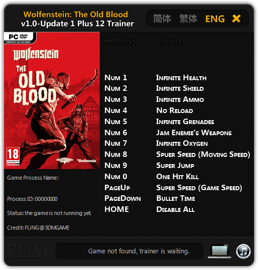 скачать Wolfenstein: The New Order: Трейнер/Trainer (+12) [1.0 - Update 1]