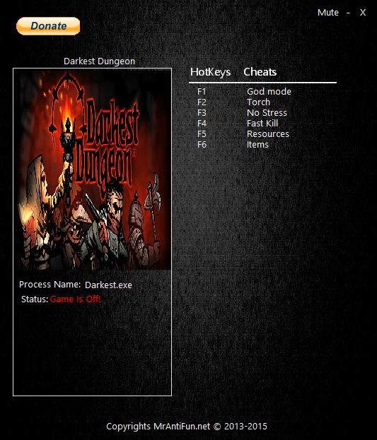 скачать Darkest Dungeon: Трейнер/Trainer (+6) [Build 7908]