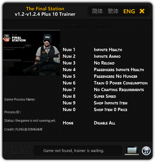 скачать The Final Station: Трейнер/Trainer (+10) [1.2-1.2.4]