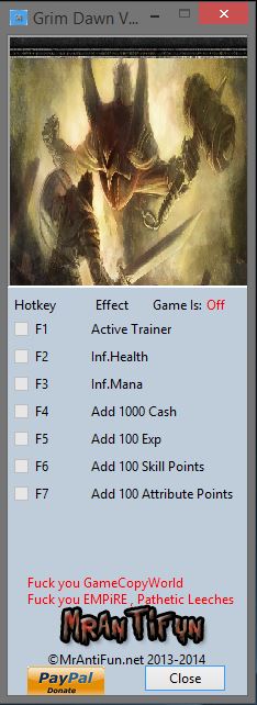 скачать Grim Dawn: Трейнер/Trainer (+6) [0.3.4.1: B25]