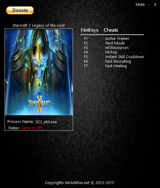 скачать StarCraft 2: Legacy of the Void: Трейнер/Trainer (+6) [1.00 64Bit] 