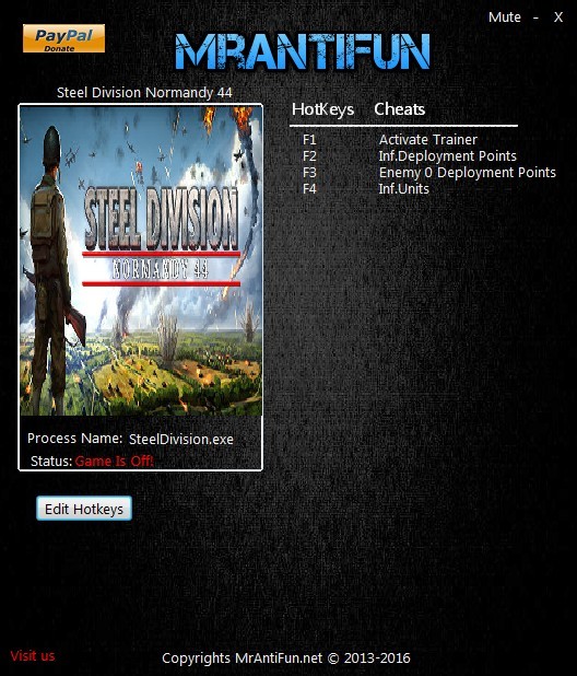скачать Steel Division: Normandy 44: Трейнер/Trainer (+3) [300077108] 