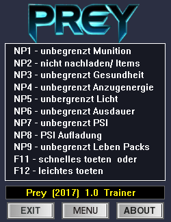скачать Prey (2017): Трейнер/Trainer (+12) [1.0]