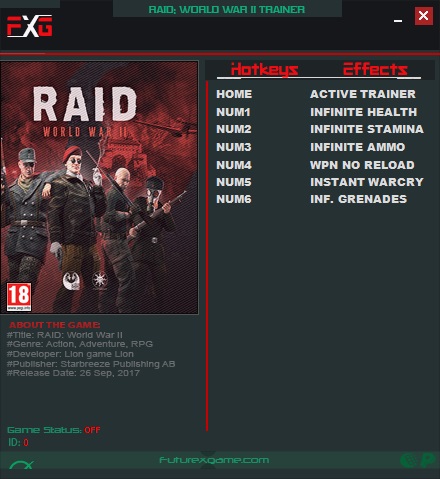 скачать RAID: World War II: Трейнер/Trainer (+6) [Update 1]