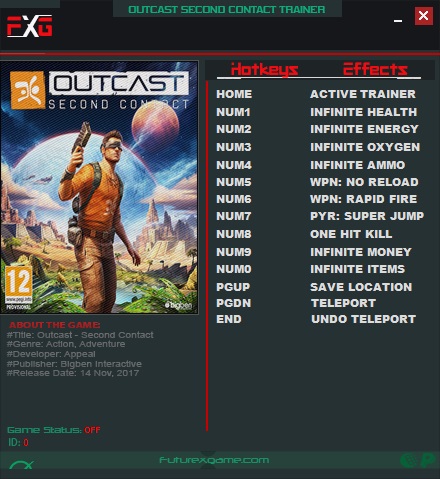 скачать Outcast - Second Contact: Трейнер/Trainer (+11) [1.0]