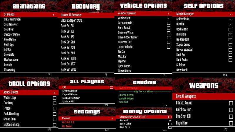 скачать Grand Theft Auto 5 (GTA V): Чит-Мод/Cheat-Mode (Verticous v1.9) [1.43]