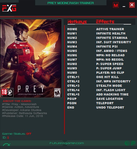 скачать Prey (2017): Трейнер/Trainer (+16) [1.06 - 1.07: Mooncrash]