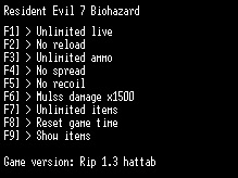 скачать Resident Evil 7: Трейнер/Trainer (+9) [Rip 1.3]