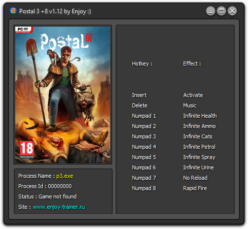 скачать Postal 3: Трейнер/Trainer (+8) [1.12]