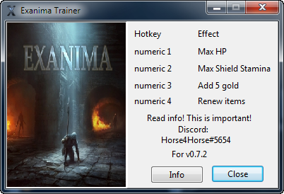 скачать Exanima: Трейнер/Trainer (+4) [0.7.2]