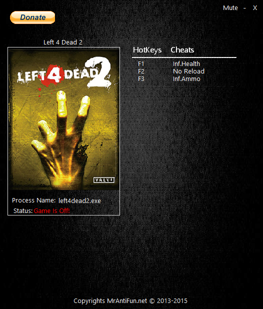 скачать Left 4 Dead 2: Трейнер/Trainer (+3) [UPD: 12.05.2019]