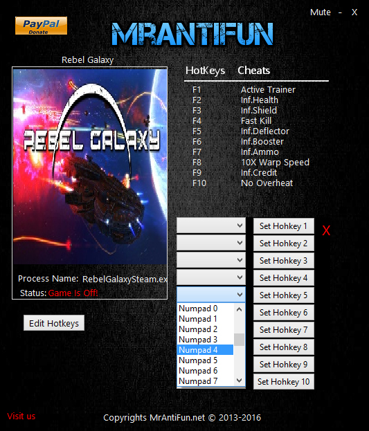 скачать Rebel Galaxy: Трейнер/Trainer (+9) [1.08b: Steam / GOG / Epic / Origin]
