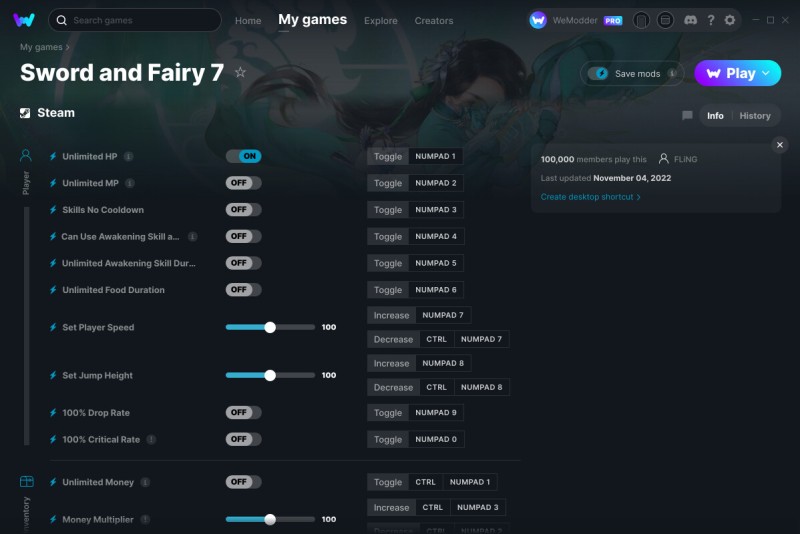 скачать Sword and Fairy 7: +24 трейнер v04.11.2022 {FLiNG / WeMod}