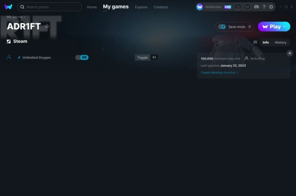 скачать Adr1ft: +1 трейнер v22.01.2023 {MrAntiFun / WeMod}