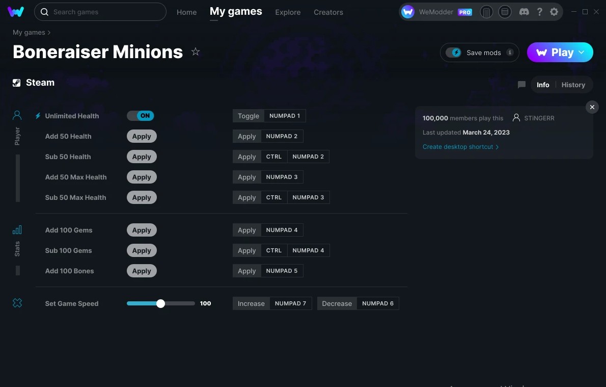 скачать Boneraiser Minions: +9 трейнер v25.03.2023 {STiNGERR / WeMod}