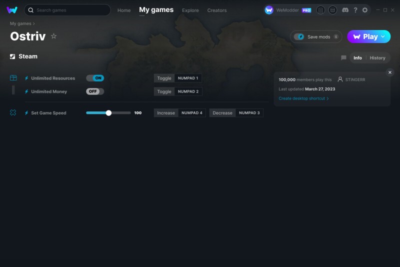 скачать Ostriv: +3 трейнер v27.03.2023 {STiNGERR / WeMod}
