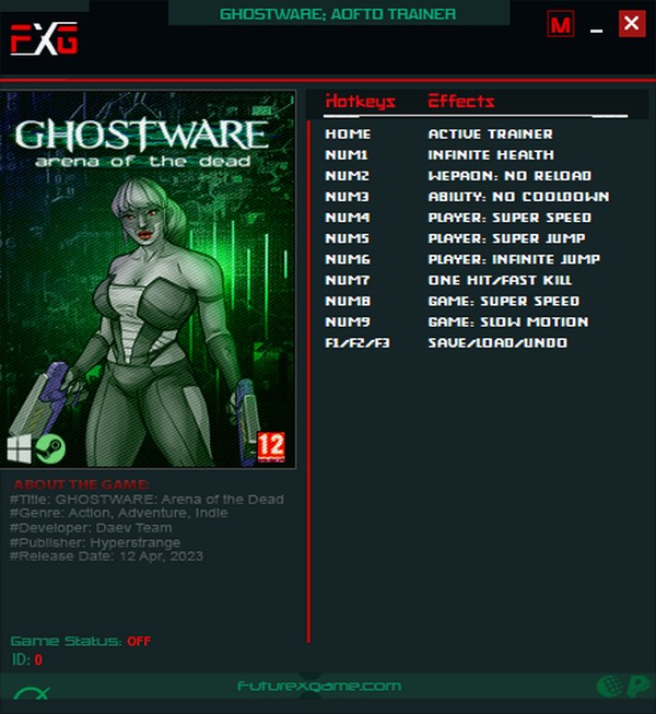 скачать GHOSTWARE: Arena of the Dead +10 трейнер v12.04.2023 {FutureX}