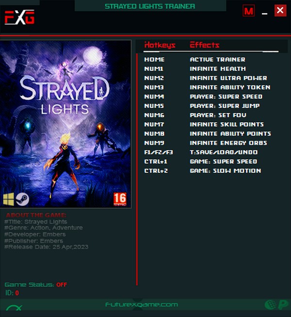 скачать Strayed Lights: +12 трейнер v25.04.2023 {FutureX}