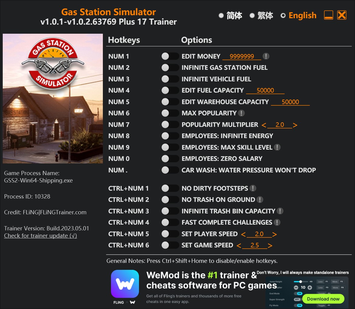 скачать Gas Station Simulator: +16 трейнер v1.0.1-v1.0.2.63769 {FLiNG}