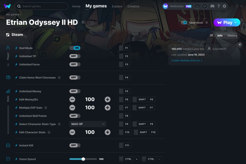 скачать Etrian Odyssey 2 HD: +12 трейнер v16.06.2023 {ColonelRVH / WeMod}