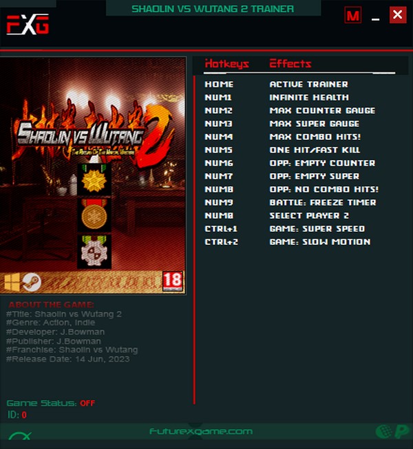скачать Shaolin vs Wutang 2: +14 трейнер v14.06.2023 {FutureX}