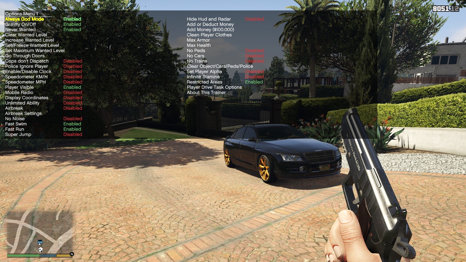 скачать Grand Theft Auto 5: Чит-мод (Простой трейнер для GTA v15.1) [Только SP]