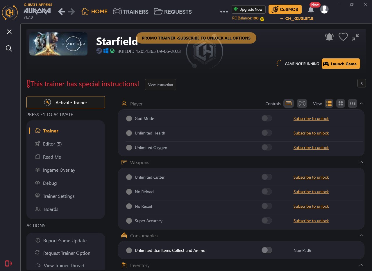скачать Starfield: +33 трейнер {CheatHappens.com}
