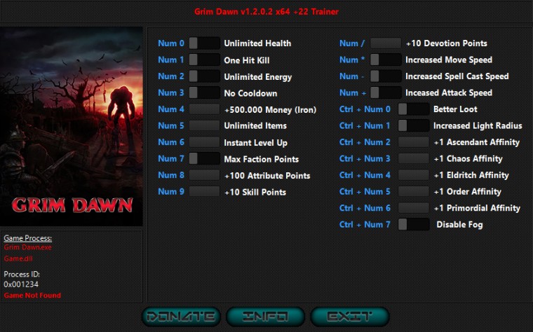 скачать Grim Dawn: Original & Definitive Edition +22 трейнер v1.2.0.3: Steam & GoG {iNvIcTUs oRCuS / HoG}