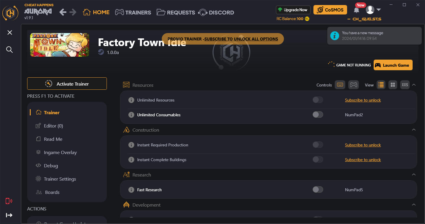 скачать Factory Town Idle: +9 трейнер {CheatHappens.com}
